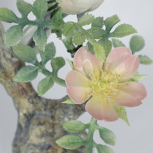Load image into Gallery viewer, Lesser Whitethroat and Wild Rose Porcelain Bird Figurine