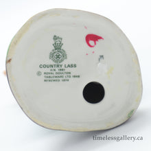 Load image into Gallery viewer, HN1991 Country Lass - Vintage Porcelain Figurine by Royal Doulton, circa 1980 (Item# P-1569)-Timeless Gallery