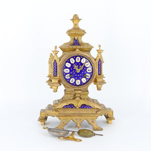 Antique French Ormolu Mantel Clock by Japy Freres and Ph. Mourey