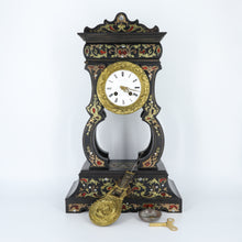 Load image into Gallery viewer, Antique Wooden Portico Clock from mid 19th Century
