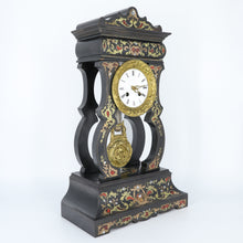 Load image into Gallery viewer, Antique Shell Inlay Portico Clock
