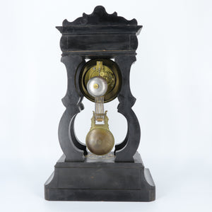 Antique Brass Inlay Portico Clock