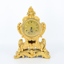 Load image into Gallery viewer, Antique French Rococo Ormolu Mantel Clock by Raingo Frères
