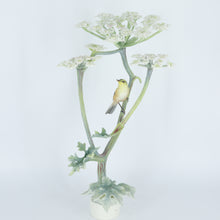 Load image into Gallery viewer, Chiffchaff and Hogweed Porcelain Bird Figurine
