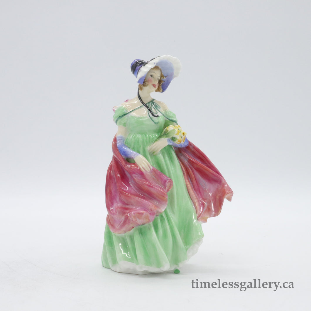 HN1965 Lady April - Very Rare - Vintage Porcelain Figurine by Royal Doulton, dated 1942 (Item# P-1989)-Timeless Gallery