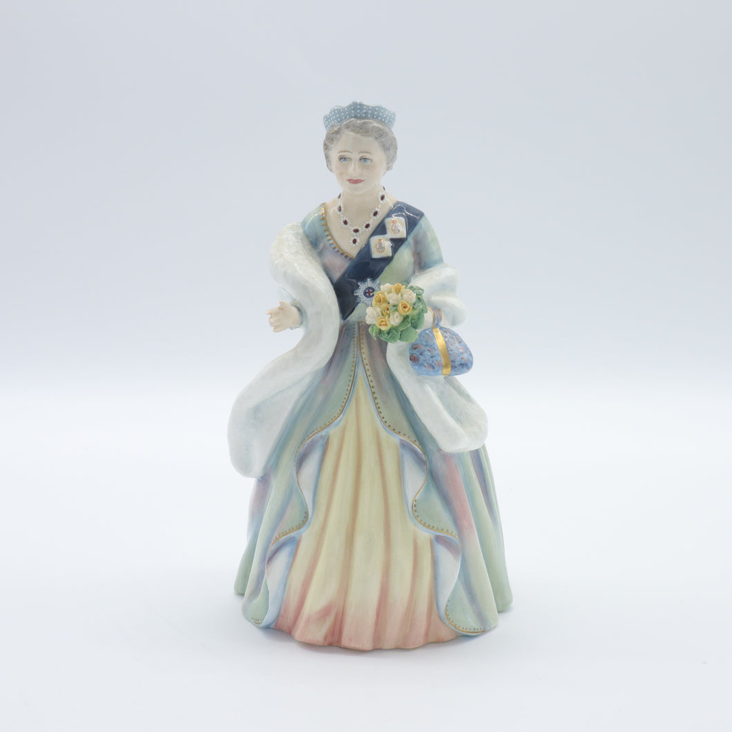 HN3189 Queen Elizabeth Queen Mother - Rare Limited Edition - Vintage Porcelain Figurine by Royal Doulton, dated 1990 (Item# P-8050)-Timeless Gallery